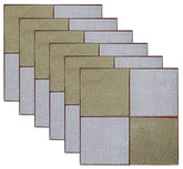 Kuber Industries Laminated Patch PVC 6 Piece Square Dining Table Placemat Set 38x38 CM (Silver & Gold) - CTKTC040627
